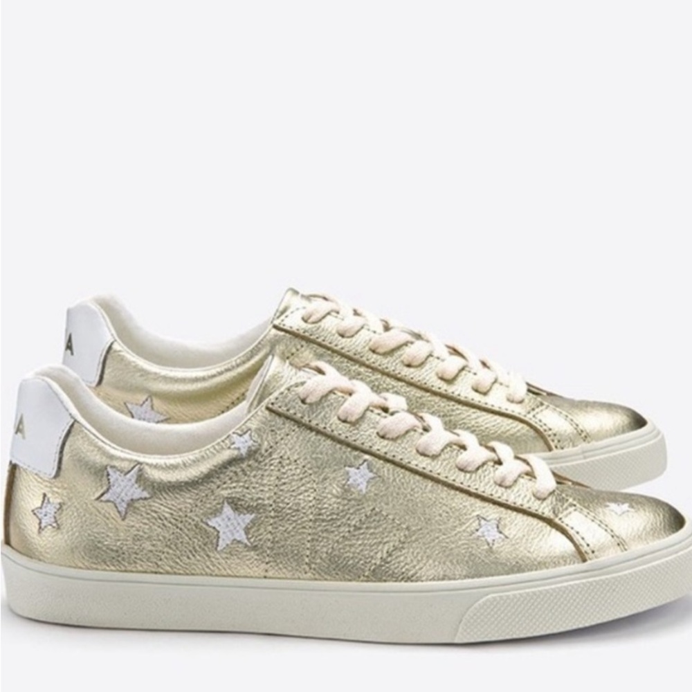 Veja x Madewell Gold Leather Star Sneakers Size 8 New